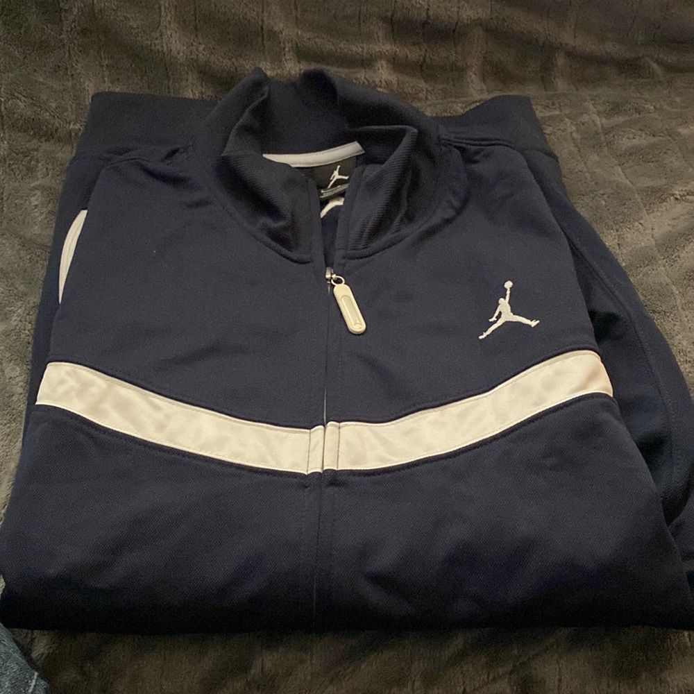 Jordan zip up dark blue / white like new size L